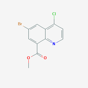 molecular formula C11H7BrClNO2 B1451583 Methyl 6-bromo-4-chloro-8-quinolinecarboxylate CAS No. 1198569-38-8