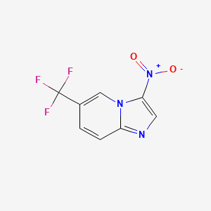 molecular formula C8H4F3N3O2 B1451597 3-Nitro-6-(trifluoromethyl)imidazo[1,2-a]pyridine CAS No. 1186404-88-5