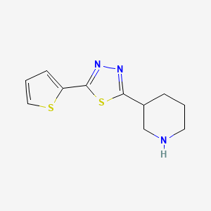 molecular formula C11H13N3S2 B1451600 3-[5-(2-Thienyl)-1,3,4-thiadiazol-2-yl]piperidine CAS No. 1105190-04-2