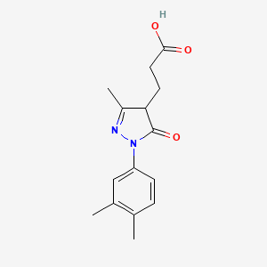 molecular formula C15H18N2O3 B1451604 3-[1-(3,4-二甲基苯基)-3-甲基-5-氧代-4H-吡唑-4-基]丙酸 CAS No. 1204296-74-1