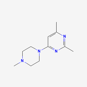 molecular formula C11H18N4 B14516063 2,4-Dimethyl-6-(4-methylpiperazin-1-yl)pyrimidine CAS No. 62619-19-6