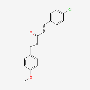 molecular formula C18H15ClO2 B14516087 1-(4-Chlorophenyl)-5-(4-methoxyphenyl)penta-1,4-dien-3-one CAS No. 62643-61-2