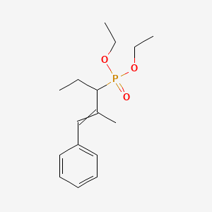 molecular formula C16H25O3P B14516161 Diethyl (2-methyl-1-phenylpent-1-en-3-yl)phosphonate CAS No. 62491-59-2