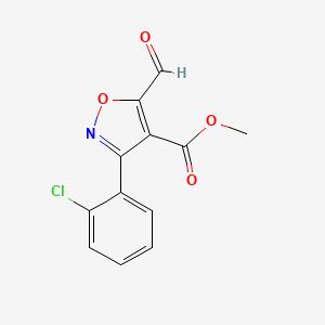 molecular formula C12H8ClNO4 B1451618 3-(2-氯苯基)-5-甲酰基异恶唑-4-甲酸甲酯 CAS No. 682352-78-9