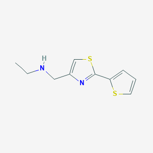 molecular formula C10H12N2S2 B1451622 N-[(2-噻-2-基-1,3-噻唑-4-基)甲基]-乙胺 CAS No. 887405-31-4