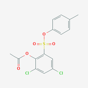 2,4-Dichloro-6-[(4-methylphenoxy)sulfonyl]phenyl acetate