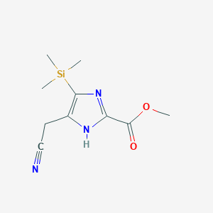 molecular formula C10H15N3O2Si B14516300 Methyl 5-(cyanomethyl)-4-(trimethylsilyl)-1H-imidazole-2-carboxylate CAS No. 62608-95-1