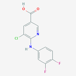 molecular formula C12H7ClF2N2O2 B1451634 5-氯-6-[(3,4-二氟苯基)氨基]吡啶-3-羧酸 CAS No. 1019466-14-8