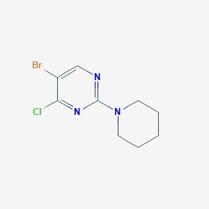 molecular formula C9H11BrClN3 B14516678 Pyrimidine, 5-bromo-4-chloro-2-(1-piperidinyl)- CAS No. 62880-68-6