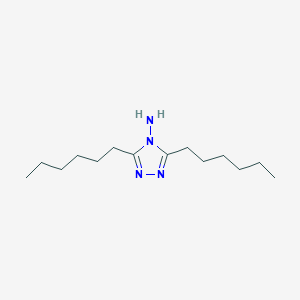 molecular formula C14H28N4 B14516783 3,5-Dihexyl-4H-1,2,4-triazol-4-amine CAS No. 62695-60-7