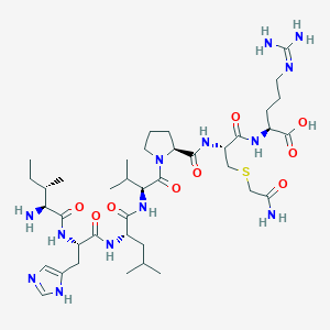 molecular formula C39H67N13O9S B145169 Isoleucyl-histidyl-leucyl-valyl-prolyl-carboxyamidomethylcysteinyl-arginine CAS No. 137593-44-3