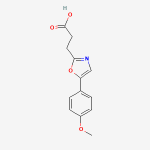 molecular formula C13H13NO4 B1451692 3-[5-(4-Methoxyphenyl)-1,3-oxazol-2-yl]propanoic acid CAS No. 1019357-65-3