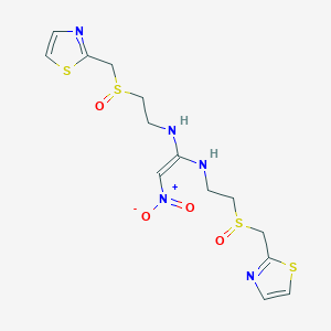 2-Nitro-N~1~,N'~1~-bis{2-[(1,3-thiazol-2-yl)methanesulfinyl]ethyl}ethene-1,1-diamine