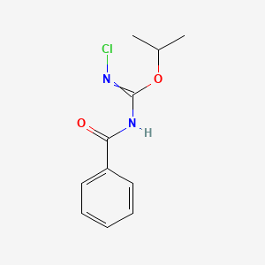 molecular formula C11H13ClN2O2 B14517068 Propan-2-yl N-benzoyl-N'-chlorocarbamimidate CAS No. 62432-60-4