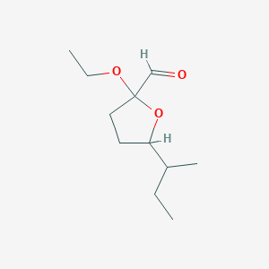 molecular formula C11H20O3 B14517210 5-(Butan-2-yl)-2-ethoxyoxolane-2-carbaldehyde CAS No. 63003-07-6