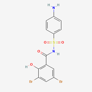 molecular formula C13H10Br2N2O4S B14517285 N-(4-Aminobenzene-1-sulfonyl)-3,5-dibromo-2-hydroxybenzamide CAS No. 62547-30-2