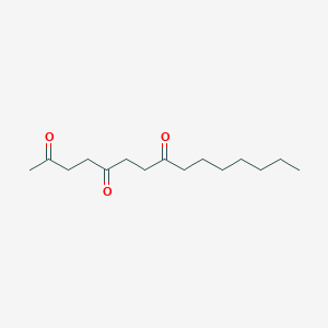 molecular formula C15H26O3 B14517304 Pentadecane-2,5,8-trione CAS No. 62619-73-2