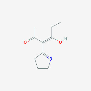 molecular formula C10H15NO2 B14517325 (E)-3-(3,4-dihydro-2H-pyrrol-5-yl)-4-hydroxyhex-3-en-2-one 