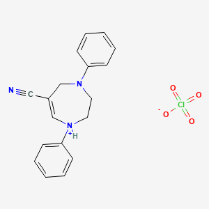 molecular formula C18H18ClN3O4 B14517326 6-Cyano-1,4-diphenyl-2,3,4,5-tetrahydro-1H-1,4-diazepin-1-ium perchlorate CAS No. 62438-98-6