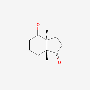 molecular formula C11H16O2 B14517334 1H-Indene-1,4(2H)-dione, hexahydro-3a,7a-dimethyl-, trans- CAS No. 62617-74-7