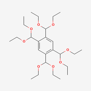 molecular formula C26H46O8 B14517337 Benzene, 1,2,4,5-tetrakis(diethoxymethyl)- CAS No. 62397-06-2