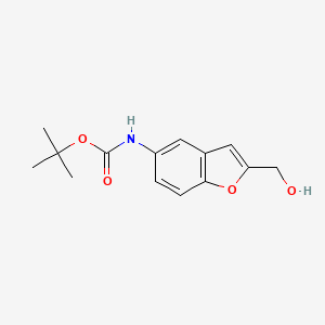 molecular formula C14H17NO4 B1451734 叔丁基 N-[2-(羟甲基)-1-苯并呋喃-5-基]氨基甲酸酯 CAS No. 1092352-63-0