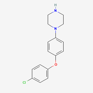 molecular formula C16H17ClN2O B14517349 Piperazine, 1-[4-(4-chlorophenoxy)phenyl]- CAS No. 62755-66-2