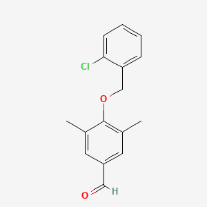 molecular formula C16H15ClO2 B1451739 4-[(2-Chlorophenyl)methoxy]-3,5-dimethylbenzaldehyde CAS No. 1039819-35-6