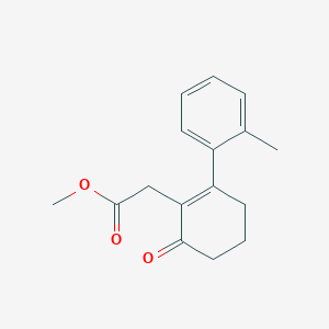 molecular formula C16H18O3 B14517410 Methyl 2-[2-(2-methylphenyl)-6-oxocyclohexen-1-yl]acetate CAS No. 63006-75-7