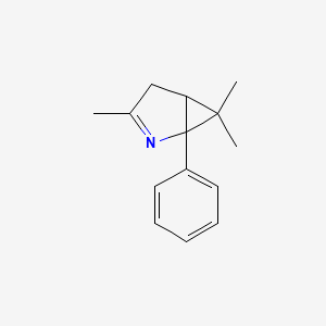 molecular formula C14H17N B14517438 3,6,6-Trimethyl-1-phenyl-2-azabicyclo[3.1.0]hex-2-ene CAS No. 62737-21-7