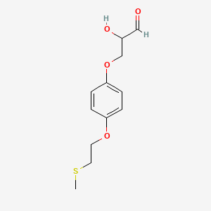 molecular formula C12H16O4S B14517439 2-Hydroxy-3-{4-[2-(methylsulfanyl)ethoxy]phenoxy}propanal CAS No. 62734-29-6