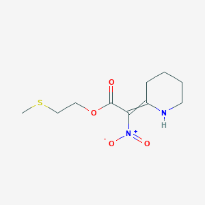 molecular formula C10H16N2O4S B14517440 2-(Methylsulfanyl)ethyl nitro(piperidin-2-ylidene)acetate CAS No. 62746-18-3