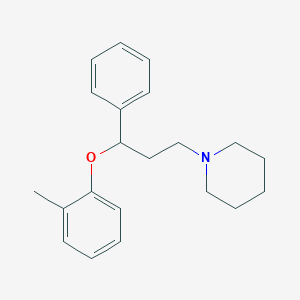 molecular formula C21H27NO B14517445 1-[3-(2-Methylphenoxy)-3-phenylpropyl]piperidine CAS No. 62663-44-9