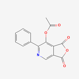 molecular formula C15H9NO5 B14517456 1,3-Dioxo-6-phenyl-1,3-dihydrofuro[3,4-c]pyridin-7-yl acetate CAS No. 62437-14-3