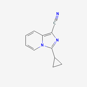 molecular formula C11H9N3 B1451749 3-环丙基咪唑并[1,5-a]吡啶-1-腈 CAS No. 1018557-46-4