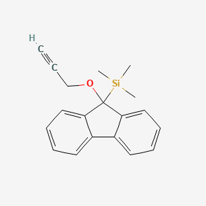 molecular formula C19H20OSi B14517524 Trimethyl{9-[(prop-2-yn-1-yl)oxy]-9H-fluoren-9-yl}silane CAS No. 62678-42-6