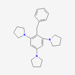 molecular formula C25H33N3 B14517539 1,1',1''-(2-Benzylbenzene-1,3,5-triyl)tripyrrolidine CAS No. 62665-11-6