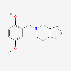 molecular formula C15H17NO2S B14517600 2-[(6,7-Dihydrothieno[3,2-c]pyridin-5(4H)-yl)methyl]-4-methoxyphenol CAS No. 62539-59-7