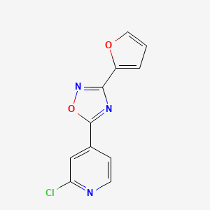 molecular formula C11H6ClN3O2 B1451761 5-(2-Chloropyridin-4-yl)-3-(furan-2-yl)-1,2,4-oxadiazole CAS No. 1119506-10-3
