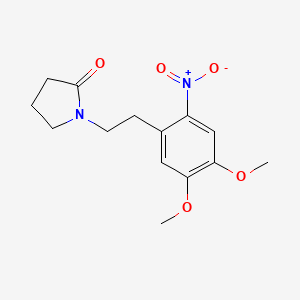 molecular formula C14H18N2O5 B1451766 1-[2-(4,5-Dimethoxy-2-nitrophenyl)ethyl]pyrrolidin-2-one CAS No. 1171604-89-9