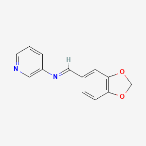 molecular formula C13H10N2O2 B14517686 (E)-1-(2H-1,3-Benzodioxol-5-yl)-N-(pyridin-3-yl)methanimine CAS No. 63098-87-3