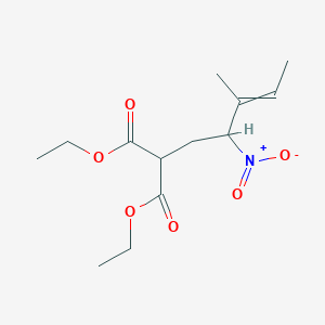 molecular formula C13H21NO6 B14517694 Diethyl (3-methyl-2-nitropent-3-en-1-yl)propanedioate CAS No. 62438-45-3