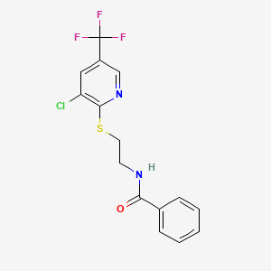 N-(2-{[3-chloro-5-(trifluoromethyl)pyridin-2-yl]sulfanyl}ethyl)benzamide