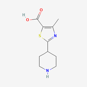 molecular formula C10H14N2O2S B1451779 4-Methyl-2-(piperidin-4-yl)thiazole-5-carboxylic acid CAS No. 1181583-58-3