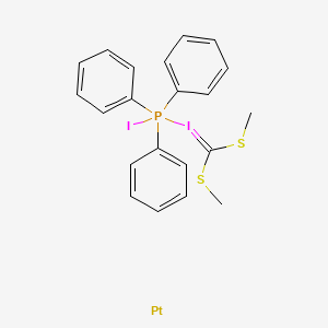 molecular formula C21H21I2PPtS2 B14517791 [Bis(methylsulfanyl)methylidene-lambda3-iodanyl]-iodo-triphenyl-lambda5-phosphane;platinum CAS No. 62379-42-4