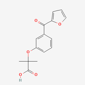 molecular formula C15H14O5 B14517805 2-[3-(Furan-2-carbonyl)phenoxy]-2-methylpropanoic acid CAS No. 62810-13-3