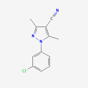 molecular formula C12H10ClN3 B1451781 1-(3-氯苯基)-3,5-二甲基-1H-吡唑-4-碳腈 CAS No. 1175831-40-9