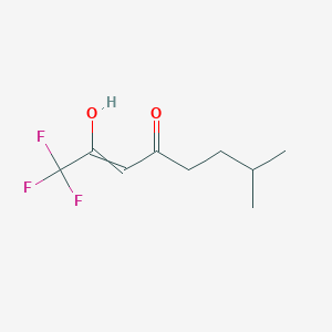 molecular formula C9H13F3O2 B14517815 1,1,1-Trifluoro-2-hydroxy-7-methyloct-2-en-4-one CAS No. 62773-00-6