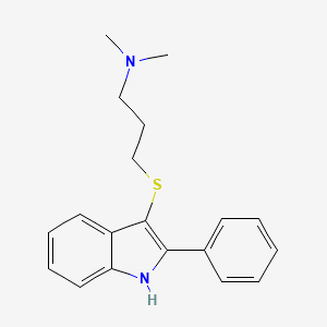 molecular formula C19H22N2S B14517896 N,N-Dimethyl-3-[(2-phenyl-1H-indol-3-yl)sulfanyl]propan-1-amine CAS No. 62663-09-6