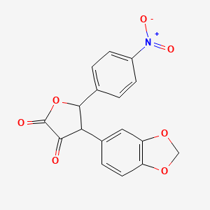 molecular formula C17H11NO7 B14517922 4-(2H-1,3-Benzodioxol-5-yl)-5-(4-nitrophenyl)oxolane-2,3-dione CAS No. 62397-01-7